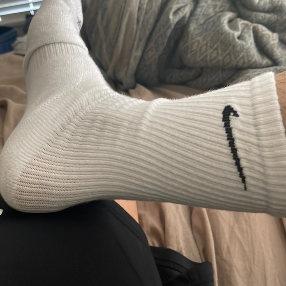 Used Nike white socks. Message for customs!